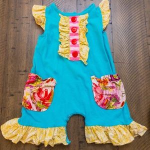 Ricrac and Ruffles 0/3M Sleeveless Romper